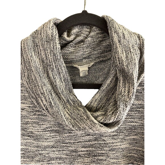 Caslon Sweater Tunic Style Cowl Neck Pullover Grey Knit Pockets Womens L - Picture 3 of 5